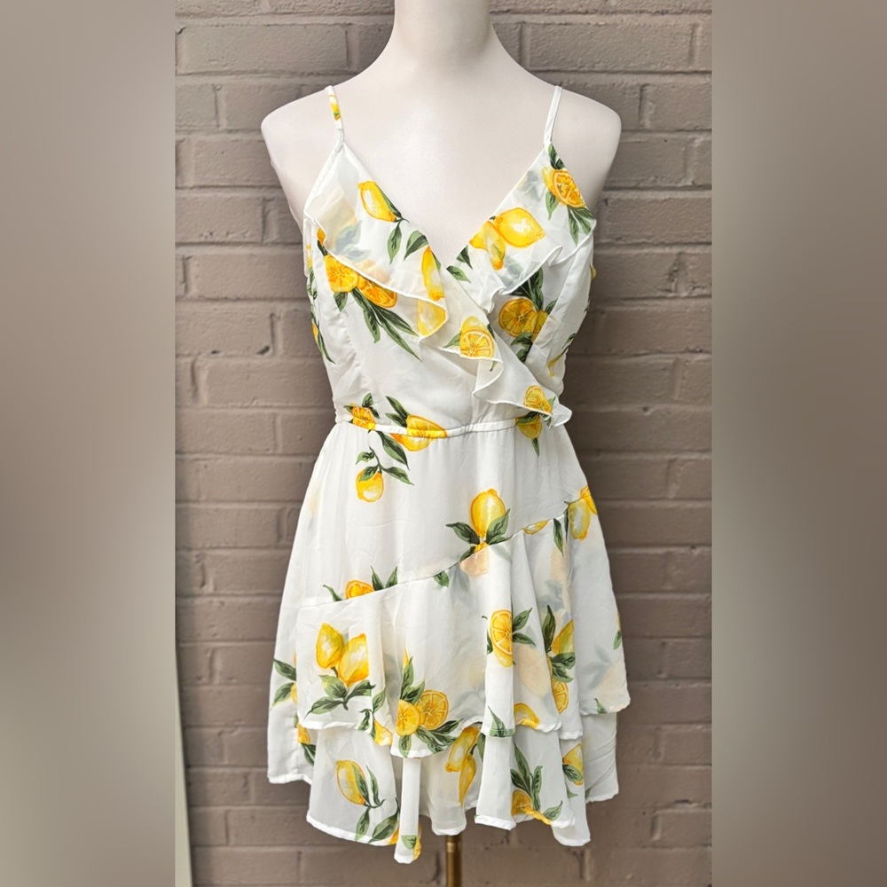 Japana Lemon Print Romper Dress. L